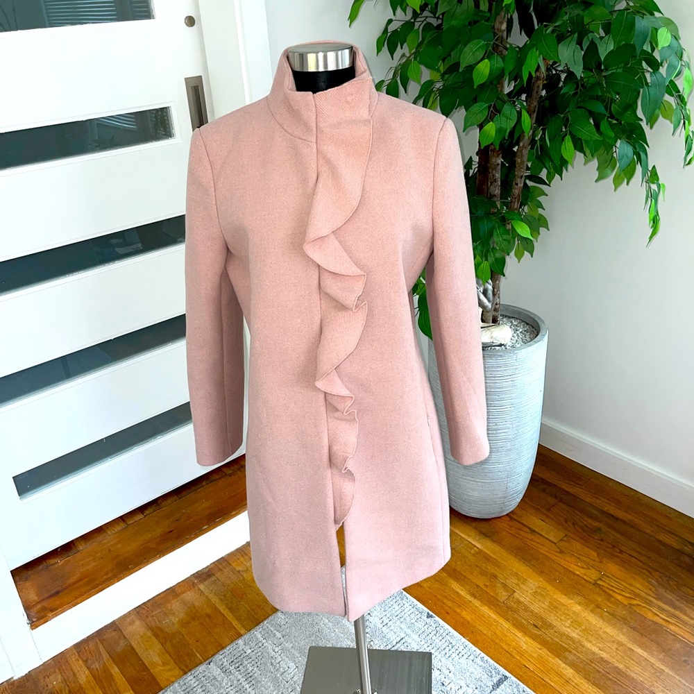 Kenzie Women's Casual Wool Coat- Pink, sz Med